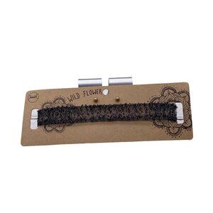 Wild‎ Flower Black Mesh Choker Necklace Gold Chain Adjustable Extension Ea